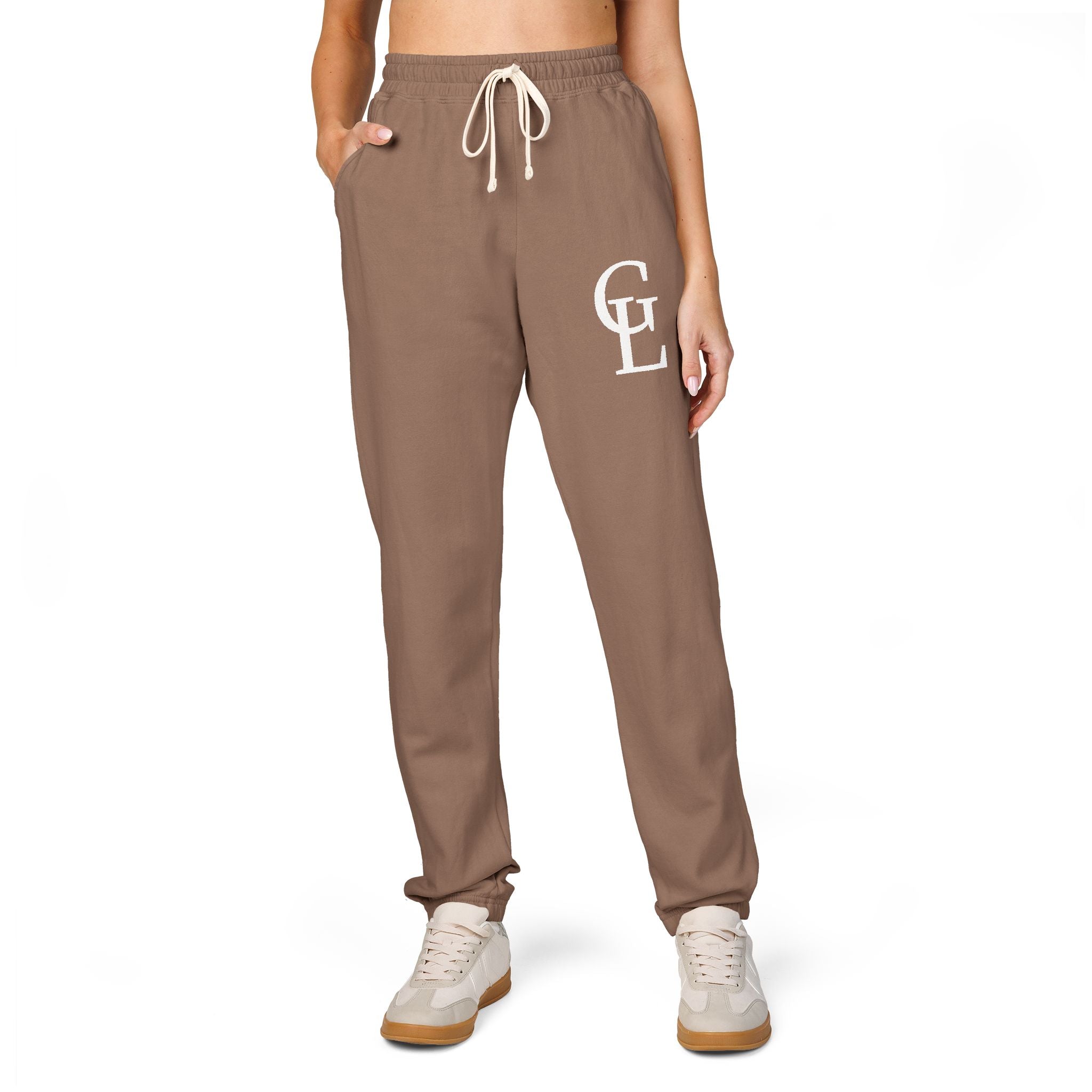 Garment-Dyed Fleece Sweatpants — Vintage 'CL' Monogram Lounge Pants