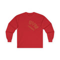 Gym Legends Long Sleeve Tee — Retro Arched 'GYM' Design