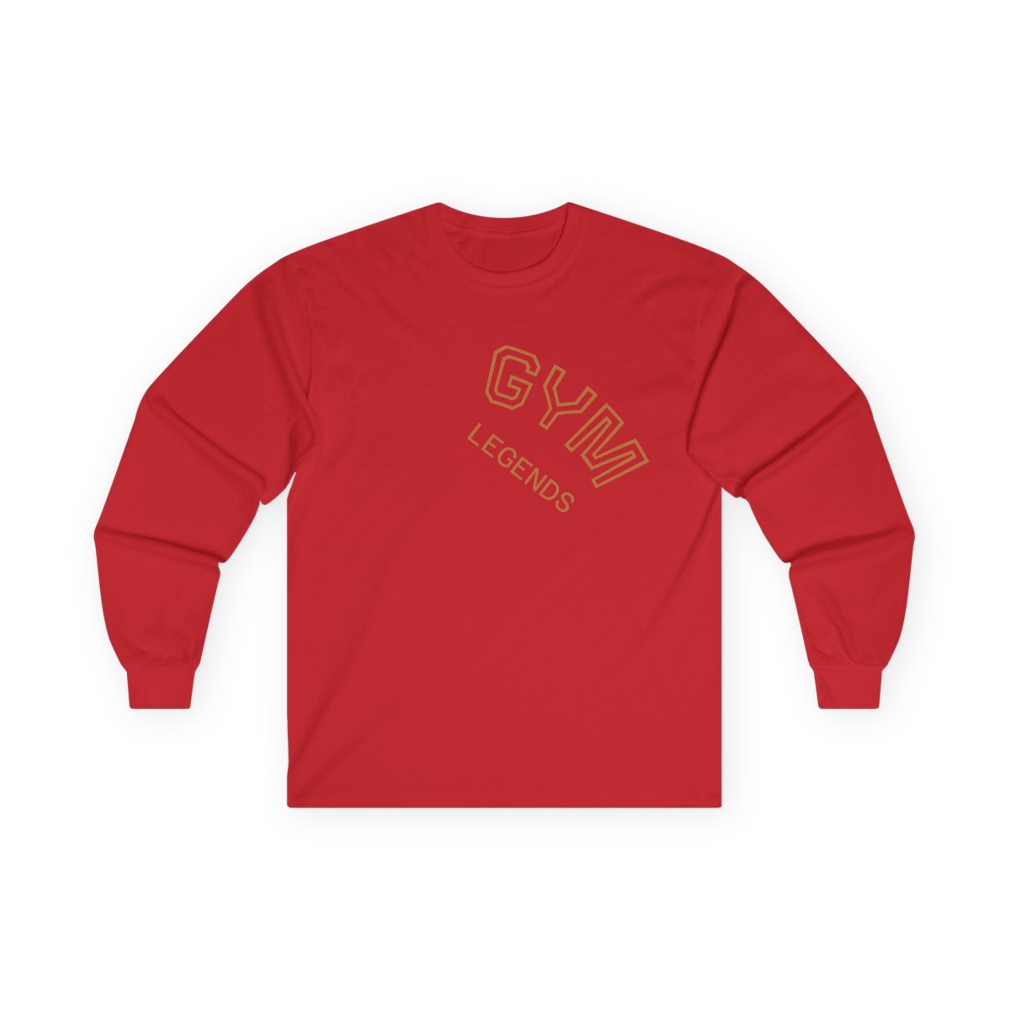 Gym Legends Long Sleeve Tee — Retro Arched 'GYM' Design