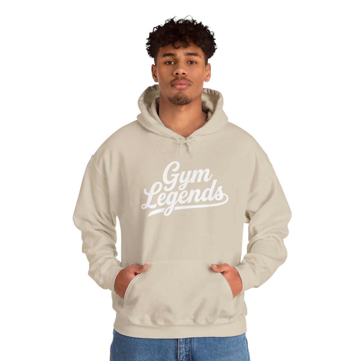 Gym Legends Hoodie — Retro Script Fitness Sweatshirt