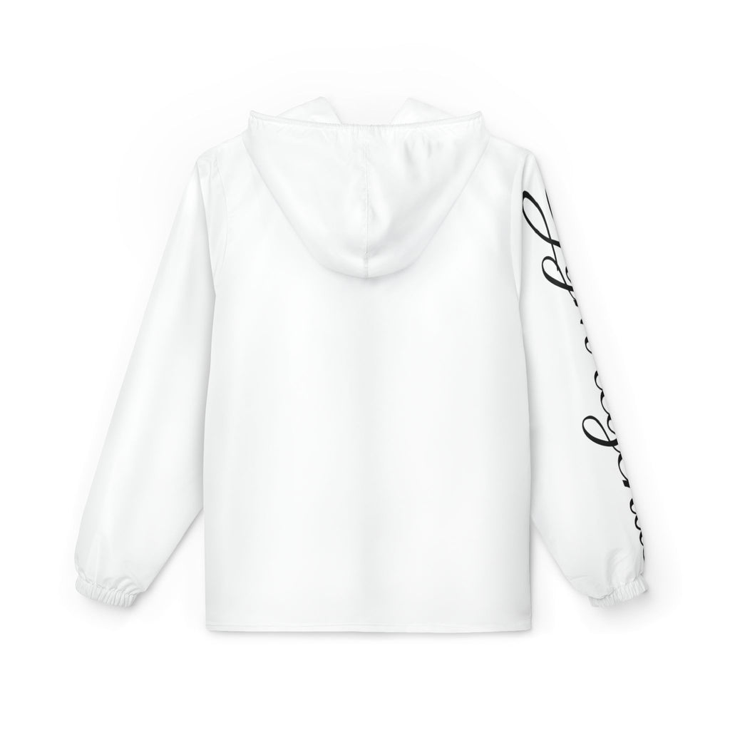 Gym legends Windbreaker Jacket - 'Gym | Legends' Minimal White Hooded Athletic Windbreaker