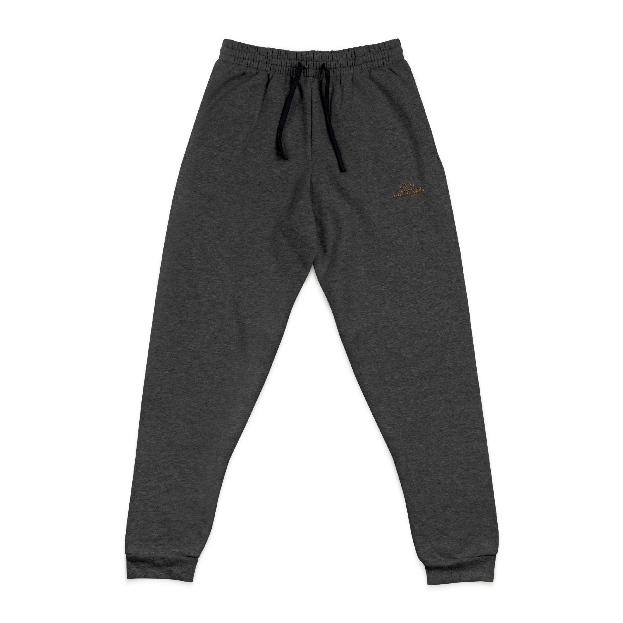 Embroidered Joggers — Minimal Gold Script Casual Lounge Pants