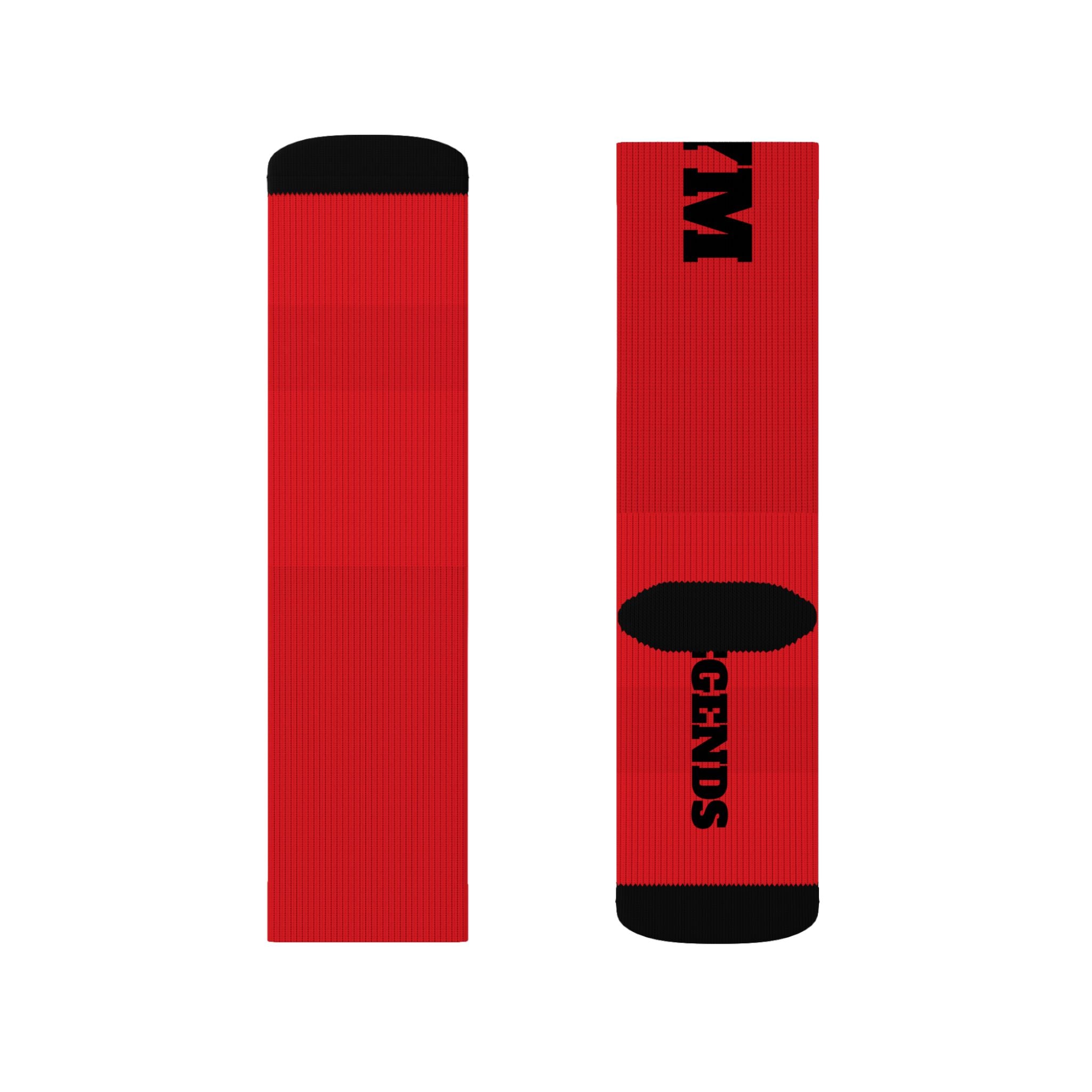 Gym Legends Sublimation Socks red elite — 'GYM' & 'LEGENDS' Athletic Crew Socks