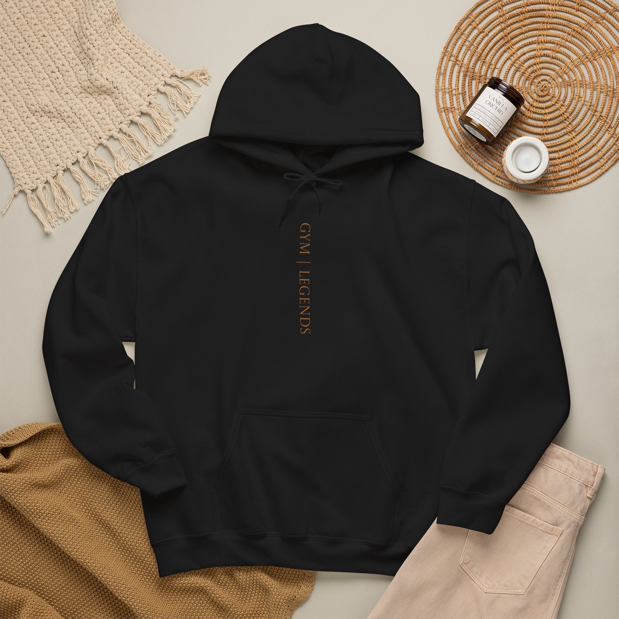 Minimal 'Breathe' Vertical Text Hoodie - Soft White Relaxed Sweatshirt