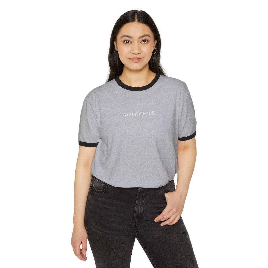 Ringer T-Shirt — "Gym Records" Minimal Retro Gym Tee