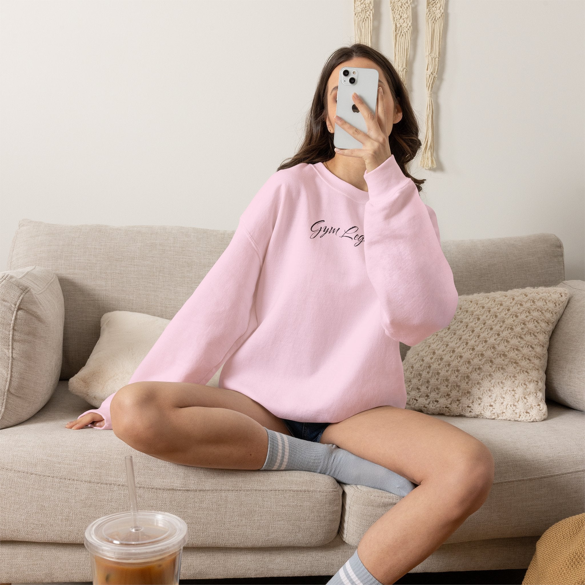 Gym Legend Crewneck Sweatshirt — Minimal Script Fitness Pullover