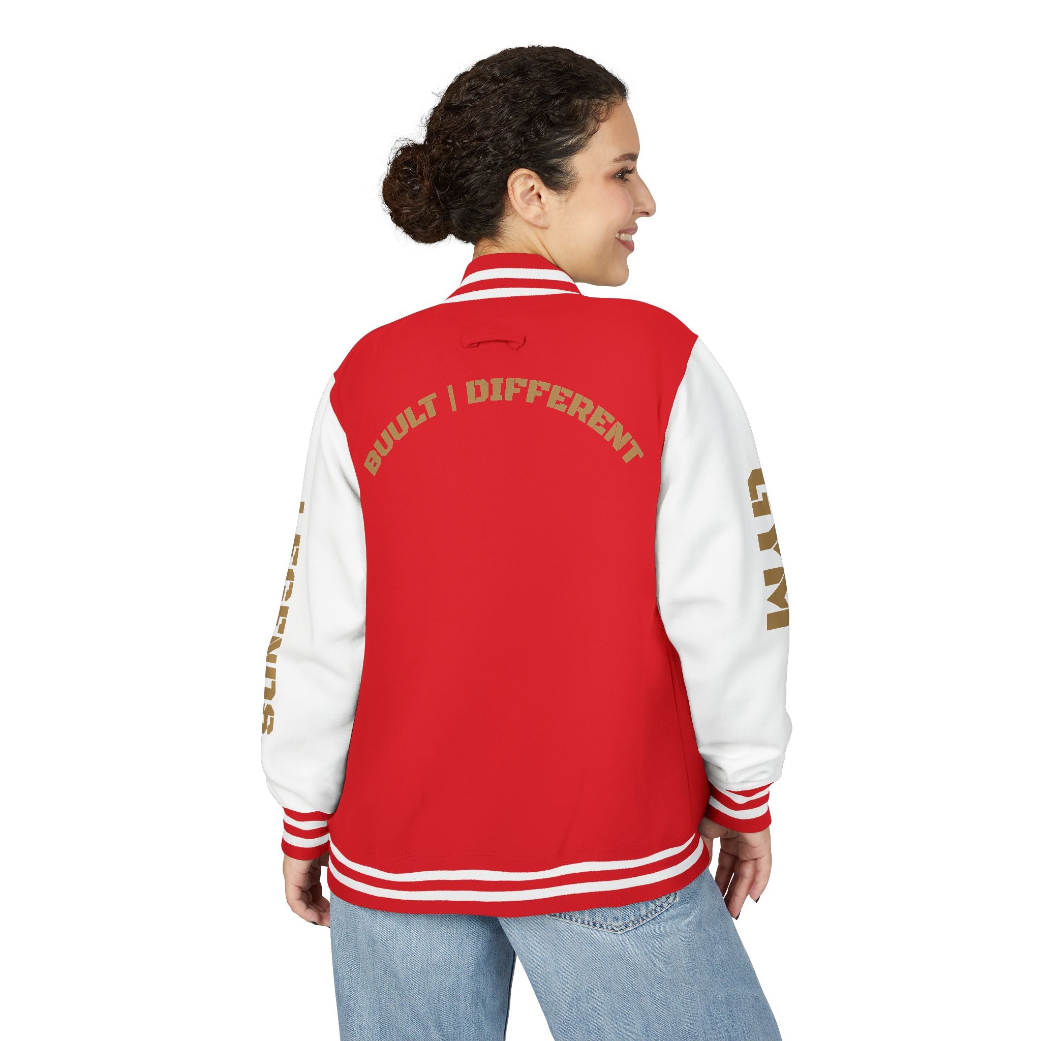 Gym Legends Letterman Jacket — 'Gym Legends' Red & White Varsity Jacket