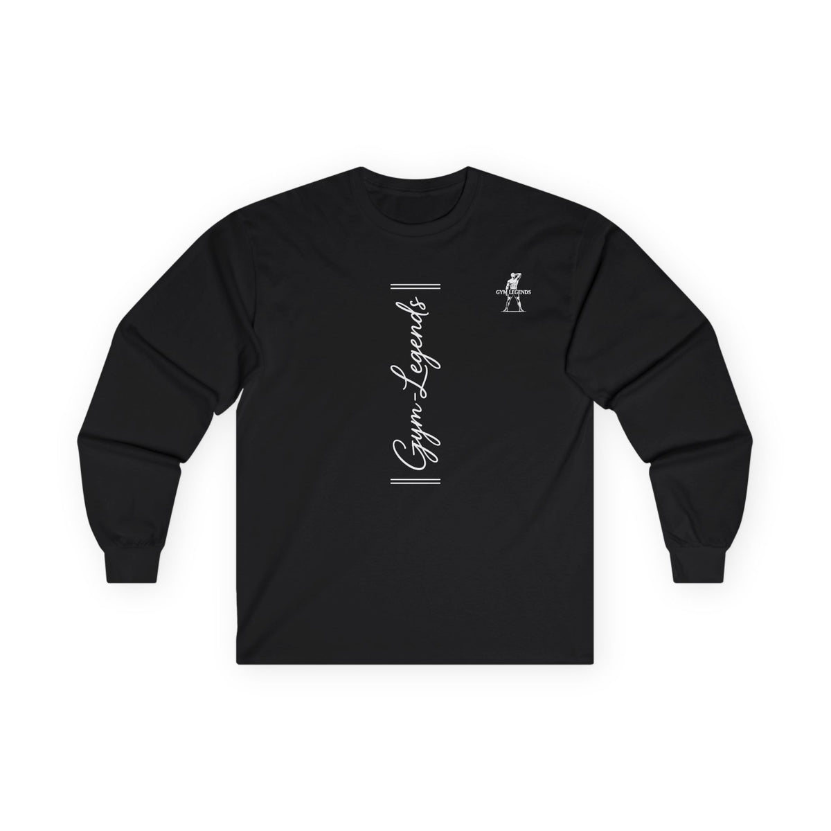 Gym Legends Long Sleeve Tee — Vertical Script Athletic Shirt