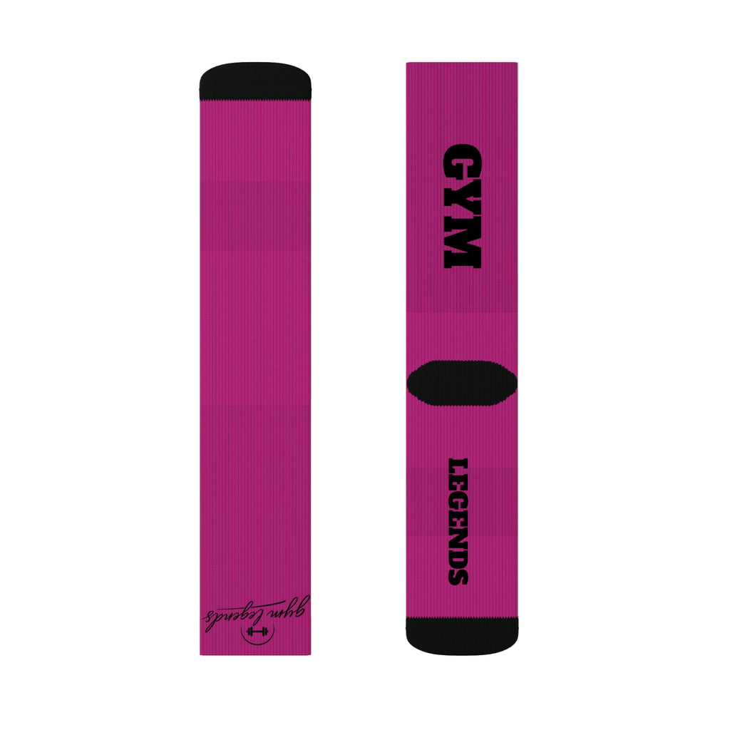 Gym Legends Sublimation Socks pink savage — 'GYM' & 'LEGENDS' Athletic Crew Socks