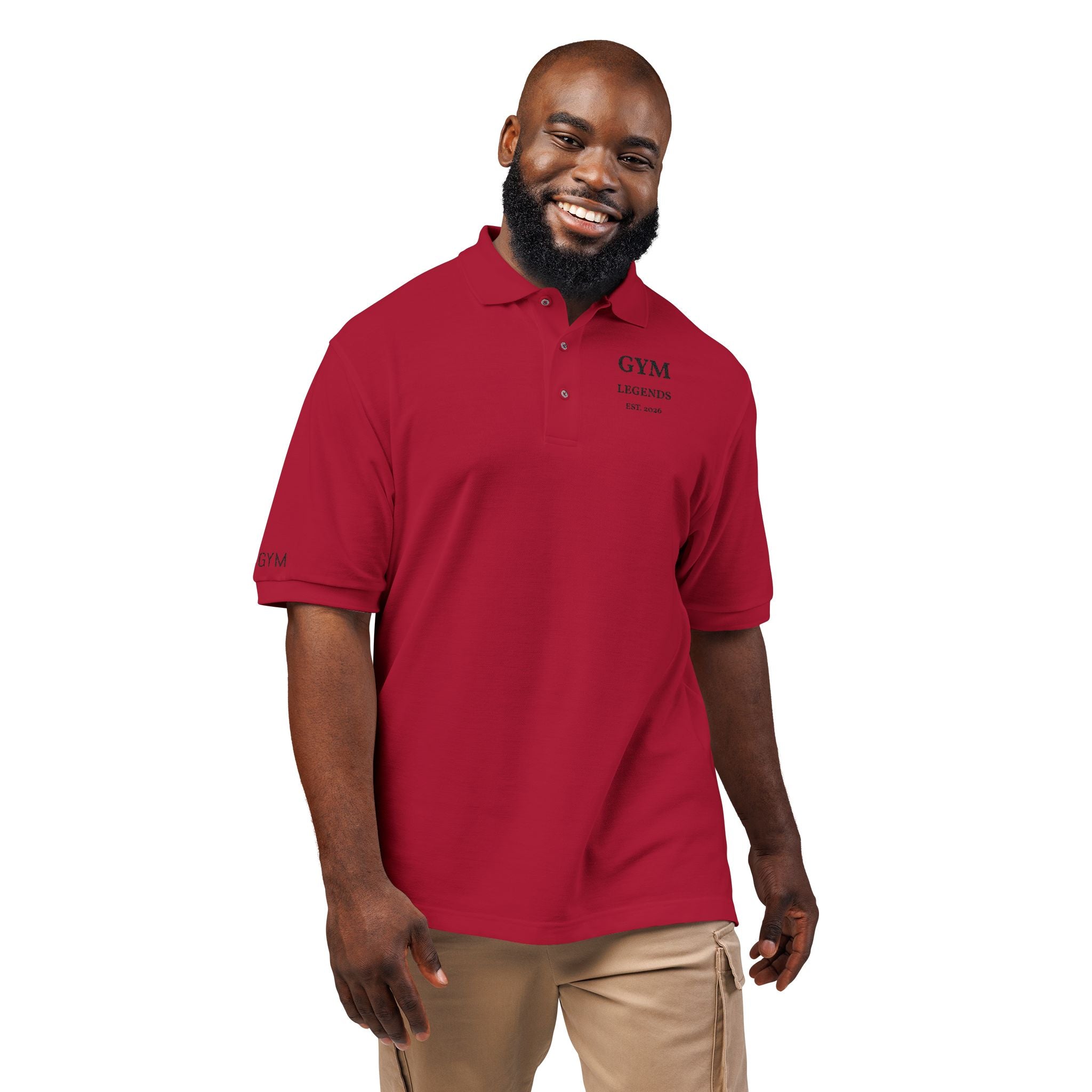 Embroidered 'GYM Legends' Polo Shirt — Classic Athletic Workwear