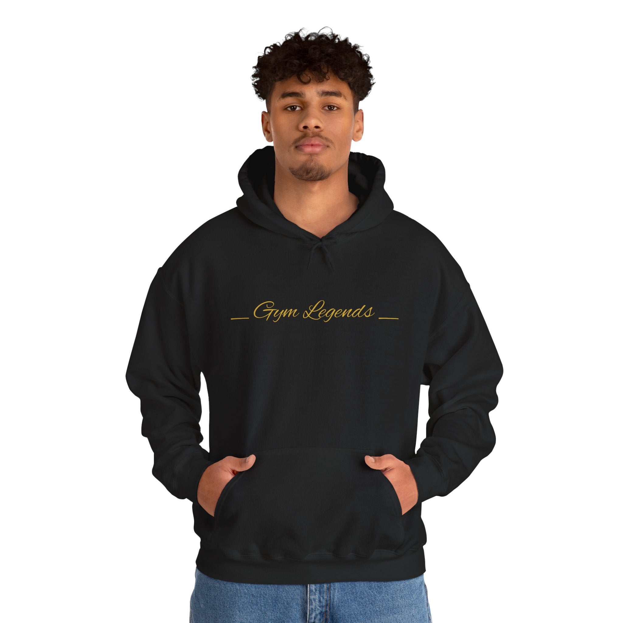 Gym Legend Hoodie — Minimal Gold Script Fitness Pullover
