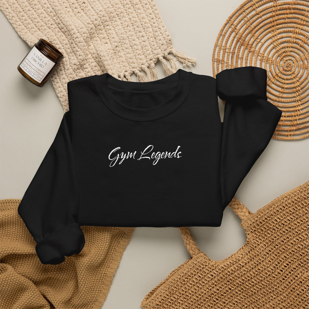 Gym Legend Crewneck Sweatshirt — Minimal Script Fitness Pullover