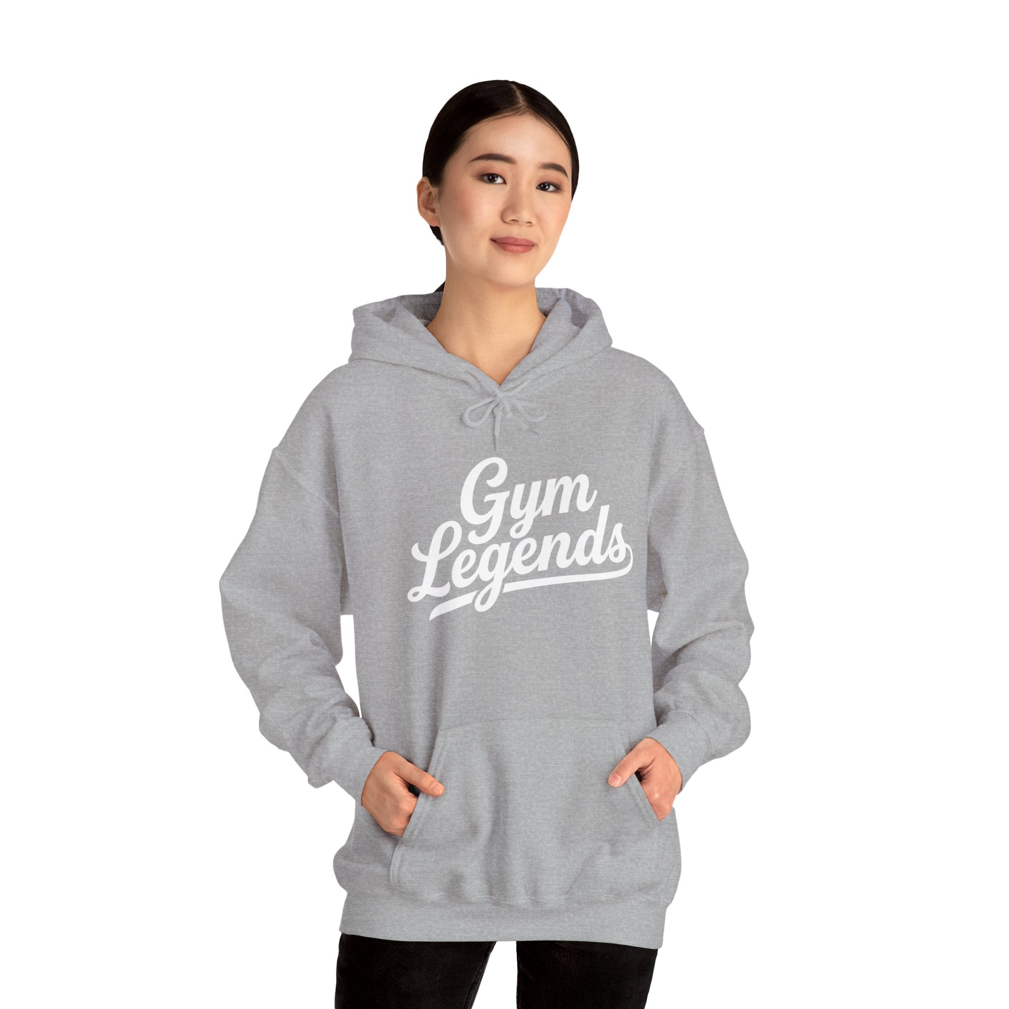 Gym Legends Hoodie — Retro Script Fitness Sweatshirt