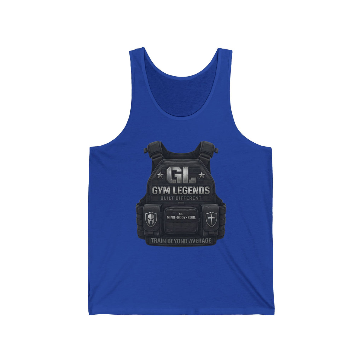 Gym Legends Tactical Vest Tank Top — "Train Beyond Average" Fitness Tank