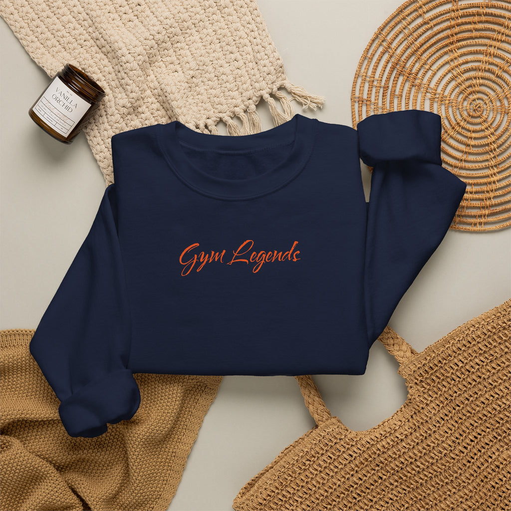 Gym Legend Crewneck Sweatshirt — Minimal Script Fitness Pullover