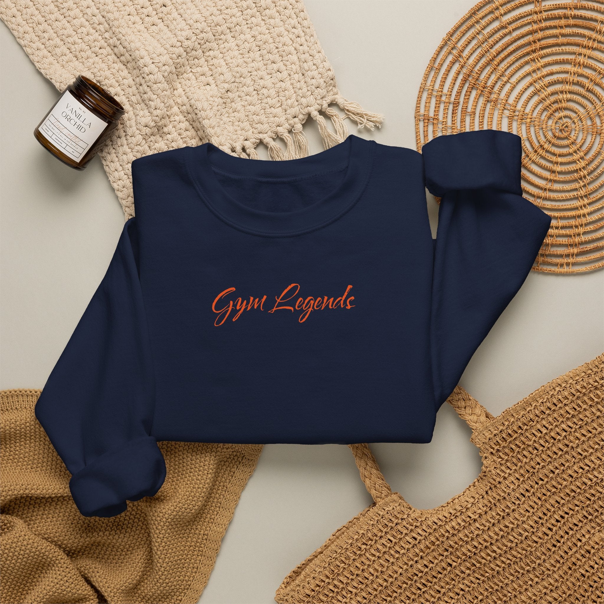 Gym Legend Crewneck Sweatshirt — Minimal Script Fitness Pullover