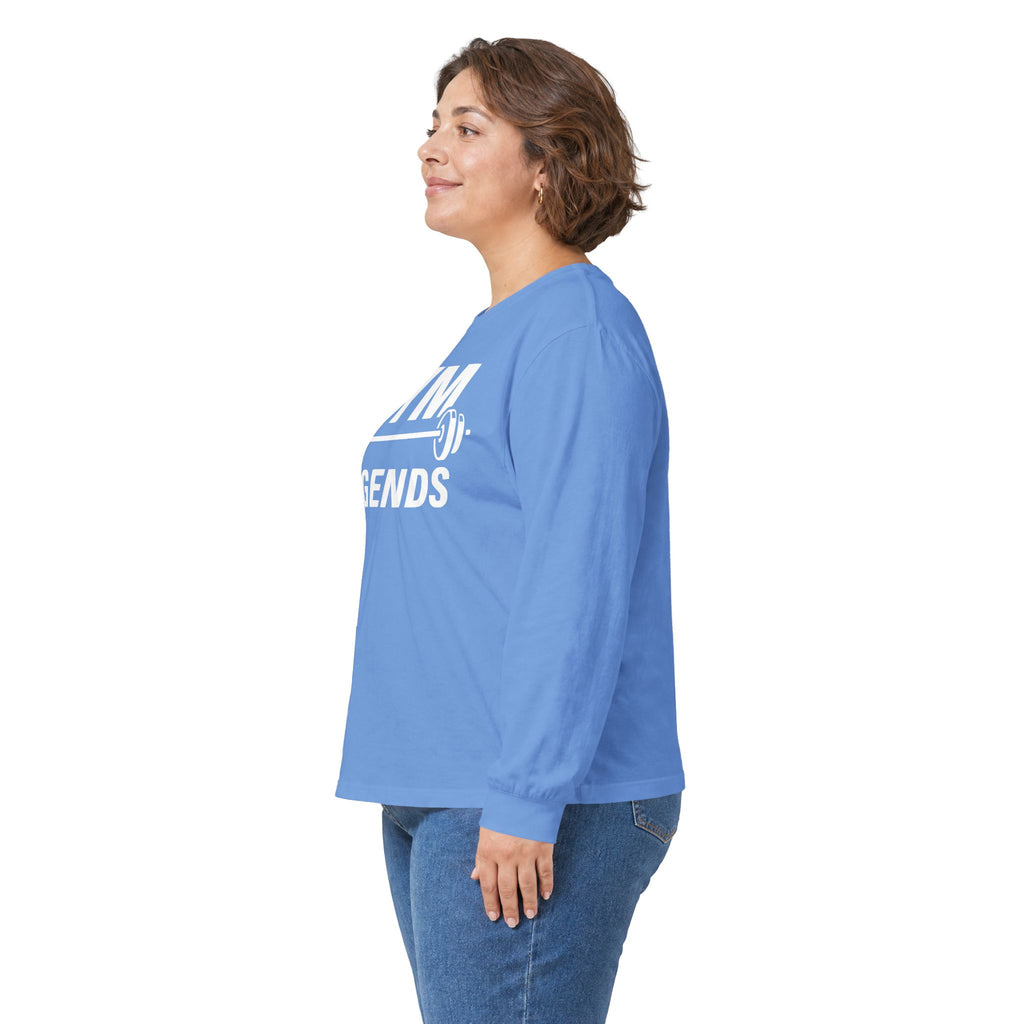 Gym Legends Long Sleeve Tee — Athletic Workout Shirt with Barbell Graphic