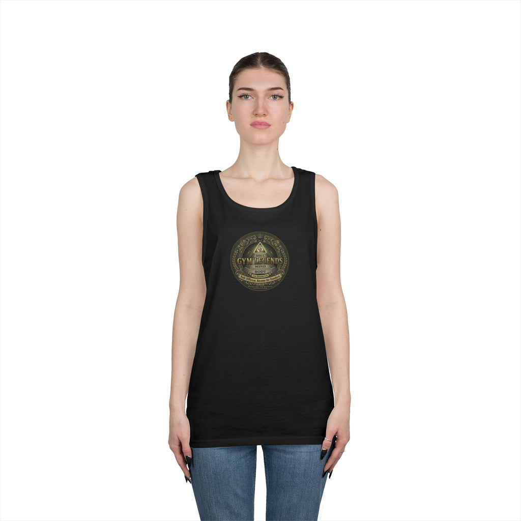Vertical Script Tank Top — Minimalist 'Gym Legend' Fitness Tank