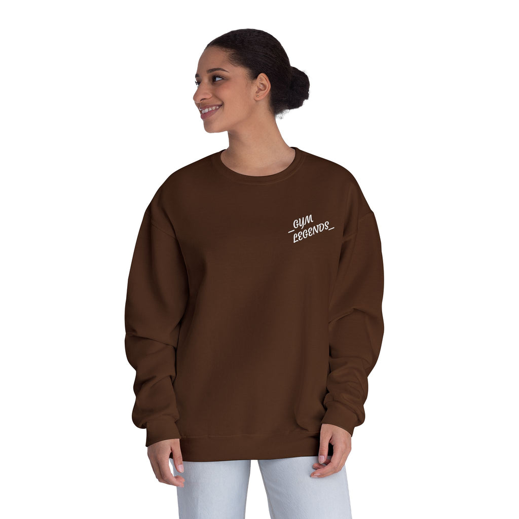 Gym Legends Crewneck Sweatshirt — "Gym, Legends" Motivational Fitness Pullover