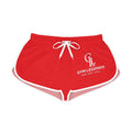 Gym Legends Women's Relaxed Workout Shorts – Red Retro Running Shorts with 'GYM LEGENDS' Logo