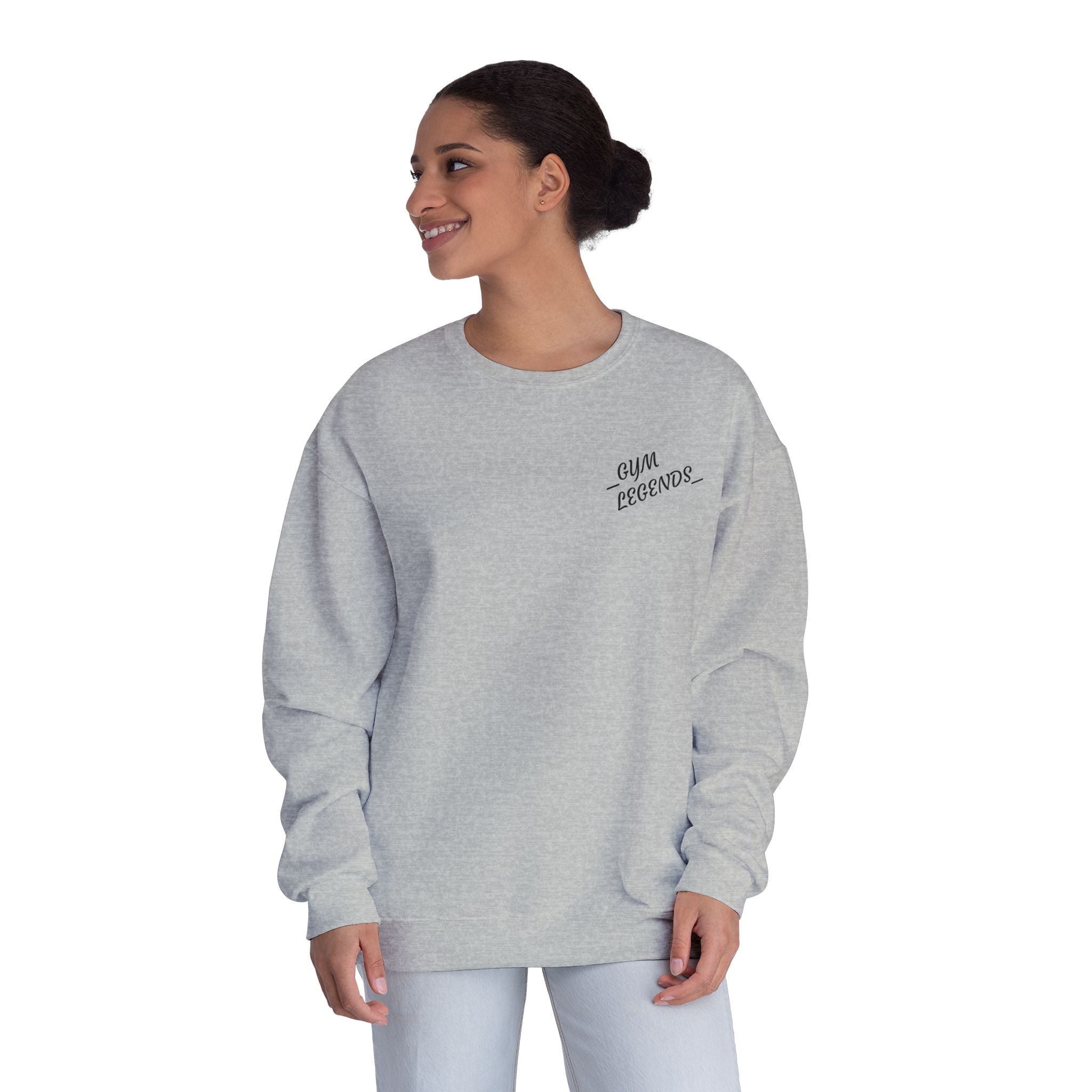 Gym Legends Crewneck Sweatshirt — "Gym, Legends" Motivational Fitness Pullover