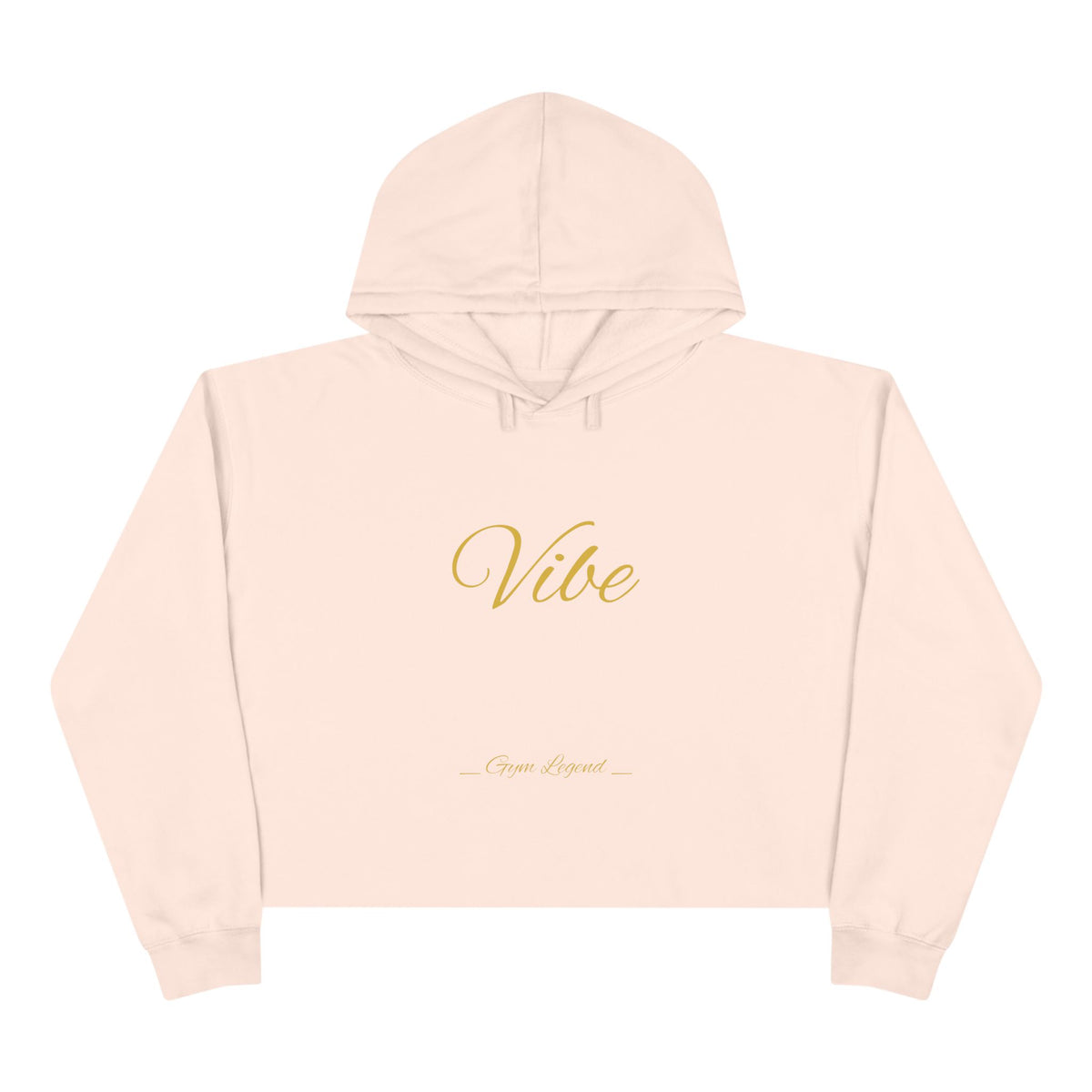 Vibe Cropped Hoodie — Minimal Gold Script Women's Crop Hoodie