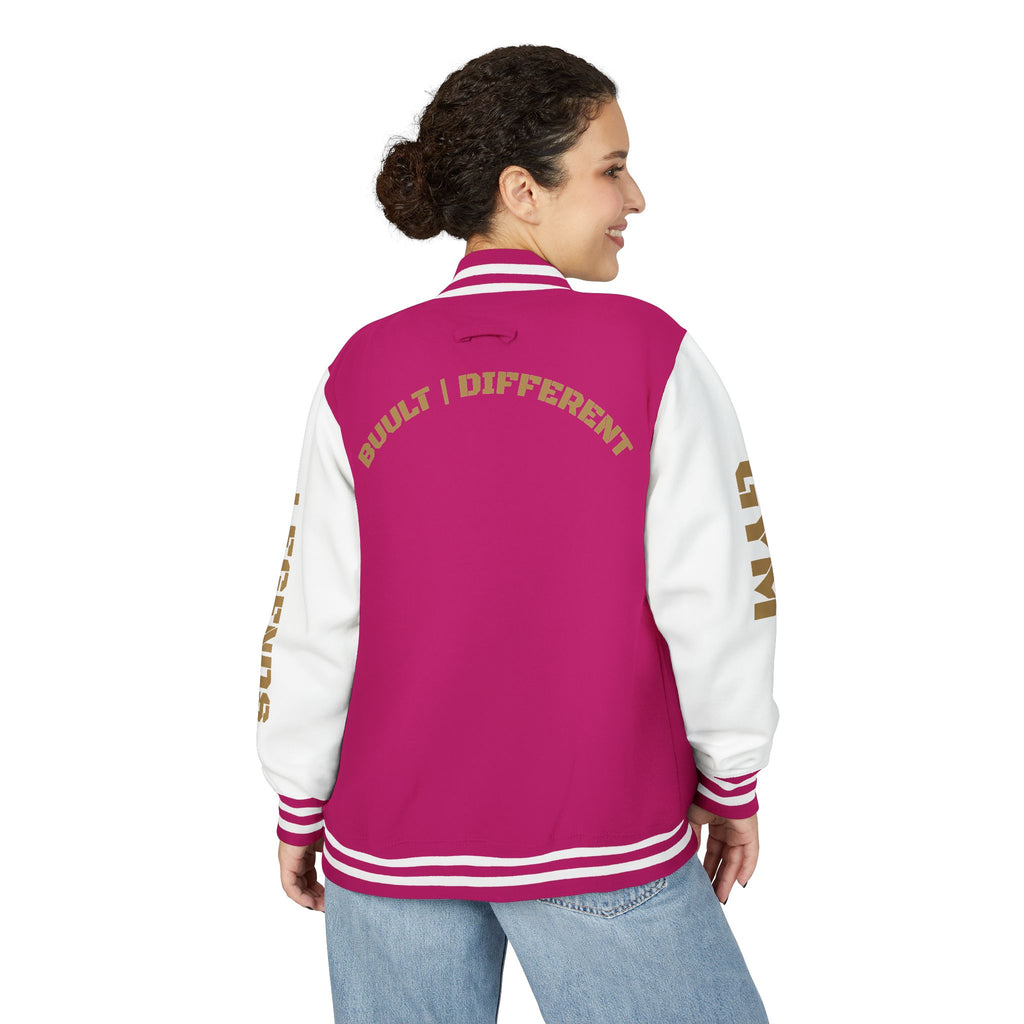 Gym Legends Letterman Jacket — 'Gym Legends' Red & White Varsity Jacket