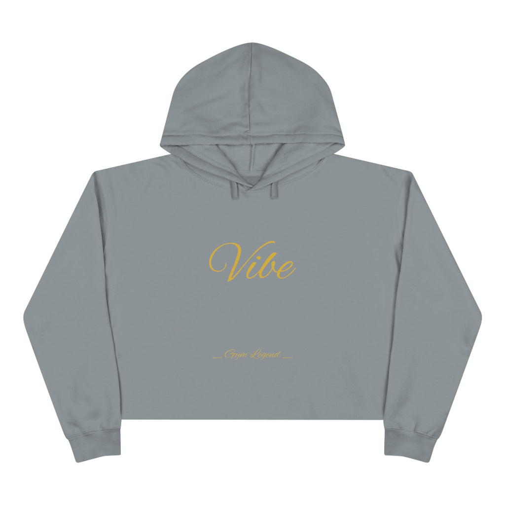 Vibe Cropped Hoodie — Minimal Gold Script Women's Crop Hoodie