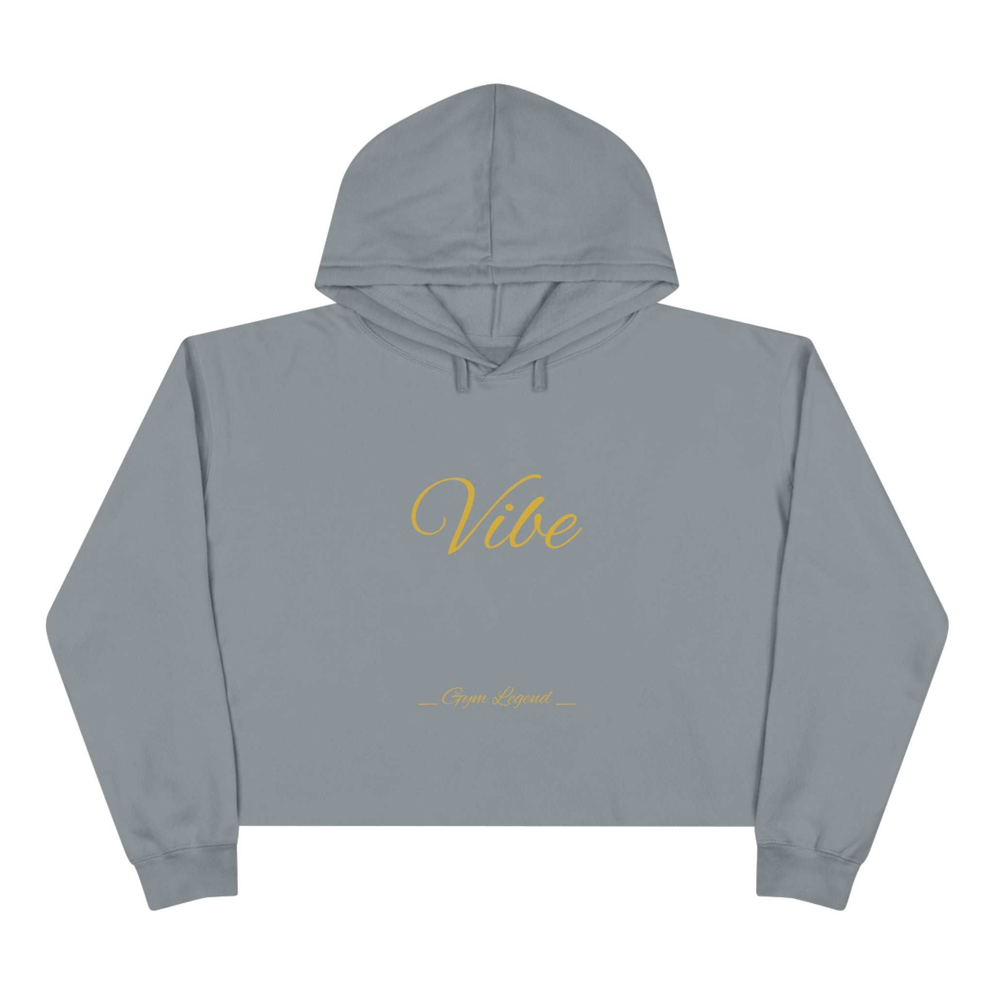 Vibe Cropped Hoodie — Minimal Gold Script Women's Crop Hoodie