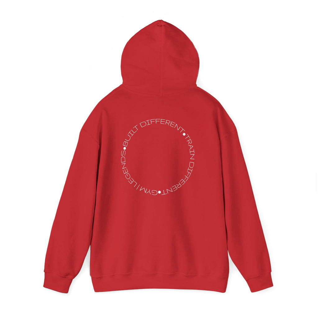 Gym Legends Hoodie — Minimal White 'Good Vibes' Circle Back Print