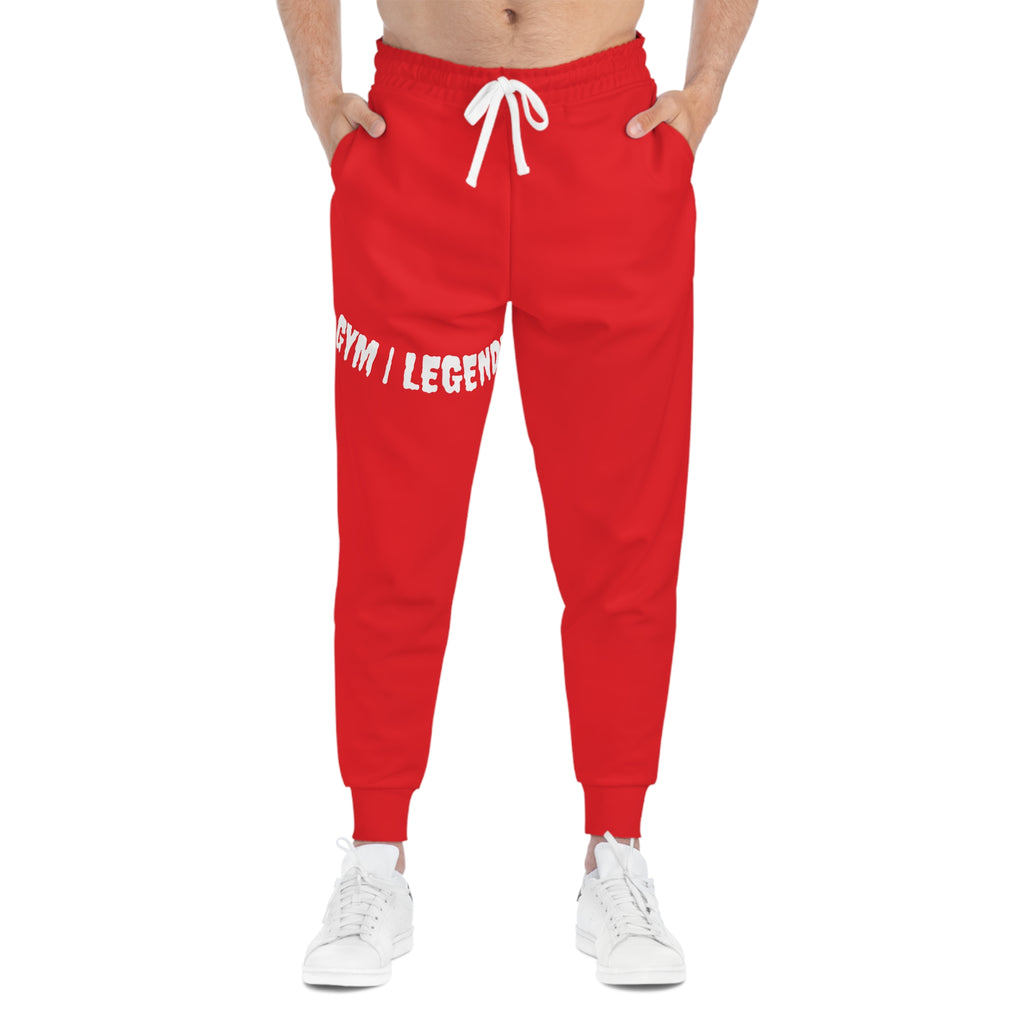 Gym Legends Athletic Joggers — Red Performance Sweatpants