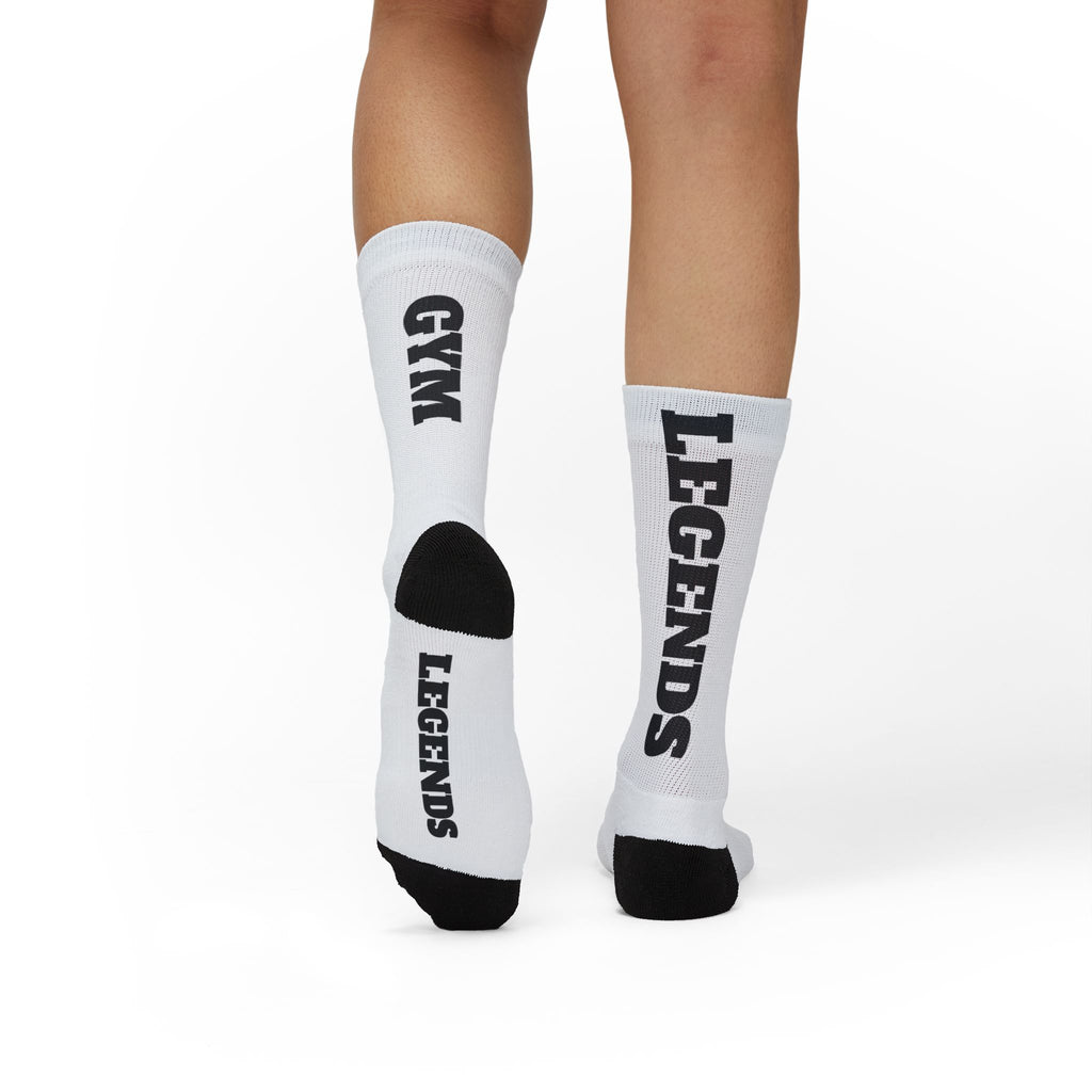 Gym Legends Sublimation Socks — 'GYM' & 'LEGENDS' Athletic Crew Socks