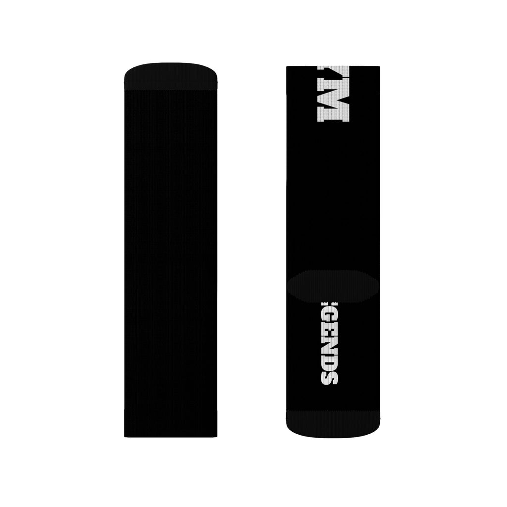 Gym Legends Sublimation Socks Black mind body soul — 'GYM' & 'LEGENDS' Athletic Crew Socks