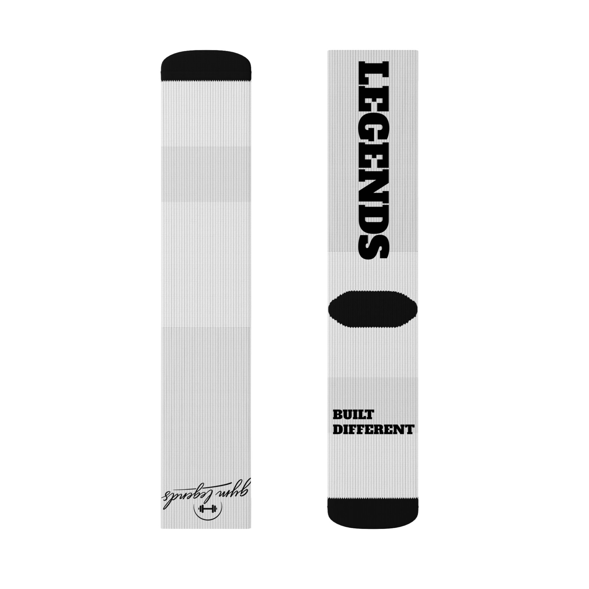 Gym Legends Sublimation Socks — 'GYM' & 'LEGENDS' Athletic Crew Socks