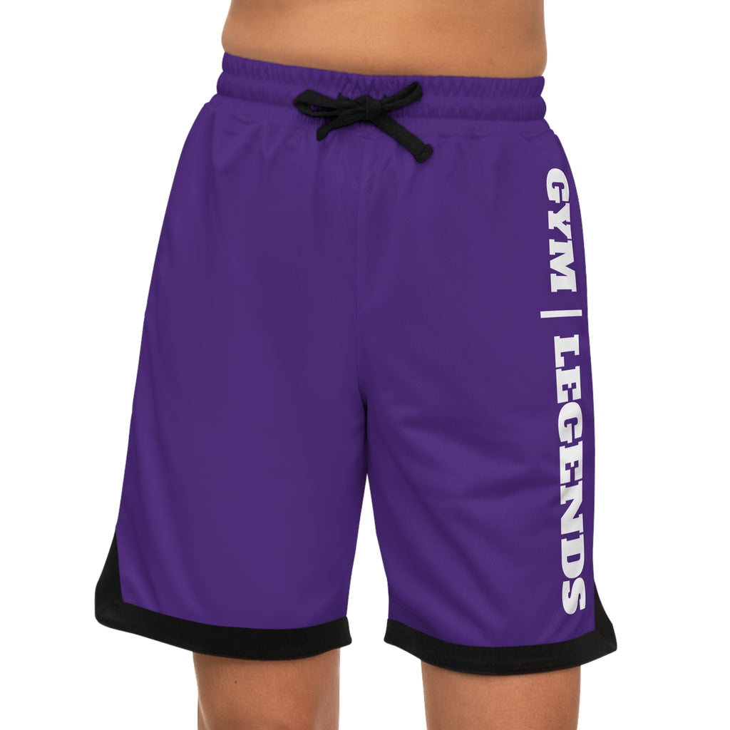 Gym Legends Basketball Shorts — Purple Ribbed Athletic Shorts