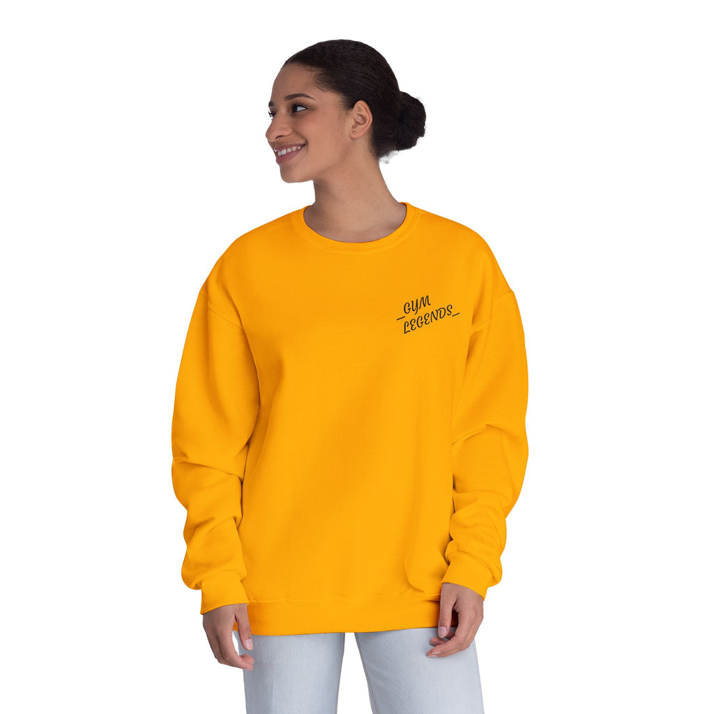Gym Legends Crewneck Sweatshirt — "Gym, Legends" Motivational Fitness Pullover