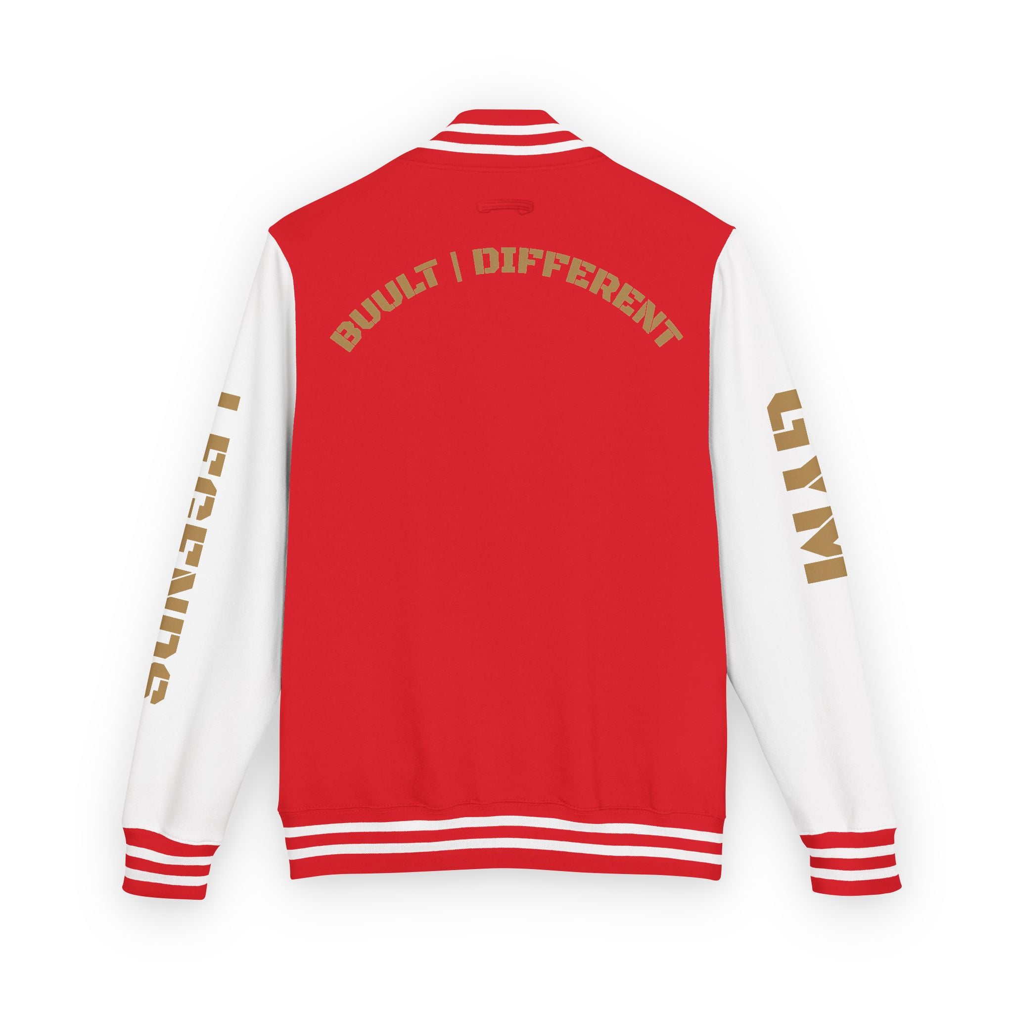 Gym Legends Letterman Jacket — 'Gym Legends' Red & White Varsity Jacket