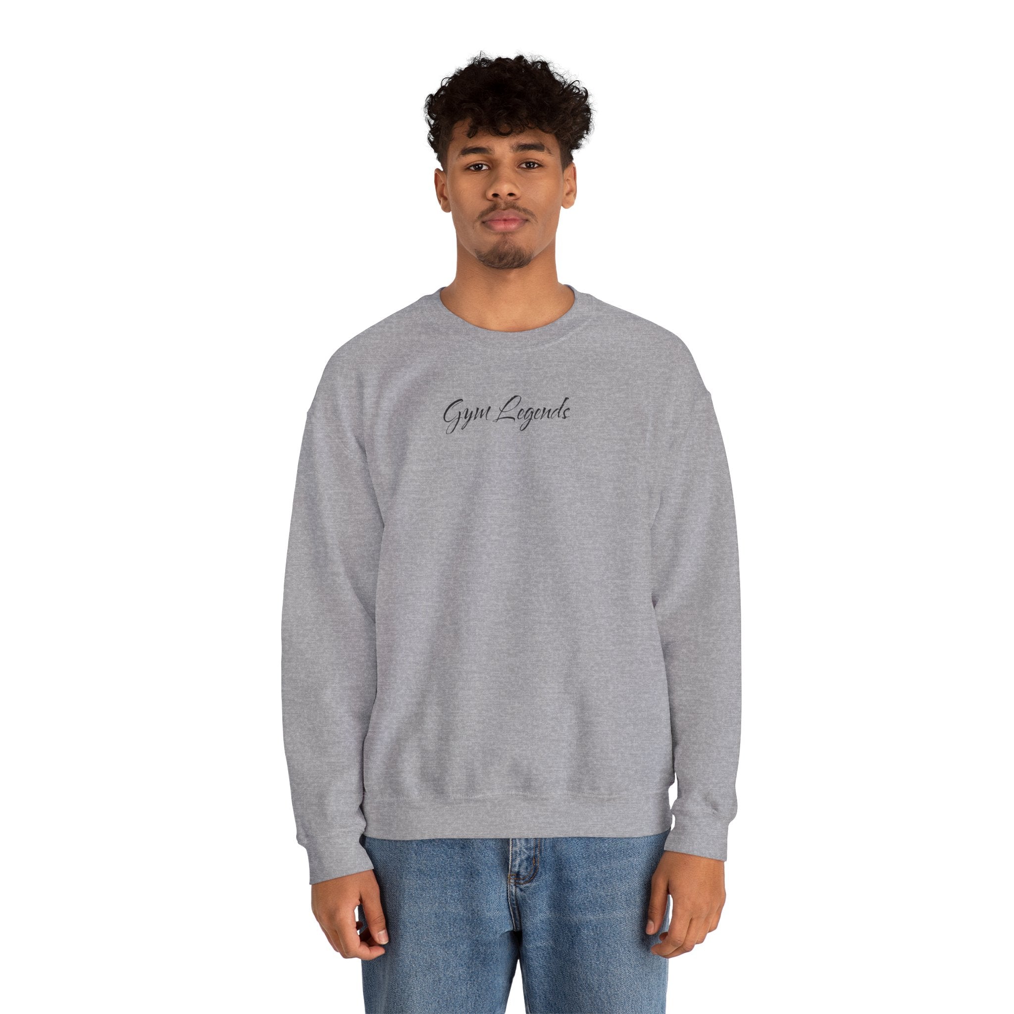 Gym Legend Crewneck Sweatshirt — Minimal Script Fitness Pullover