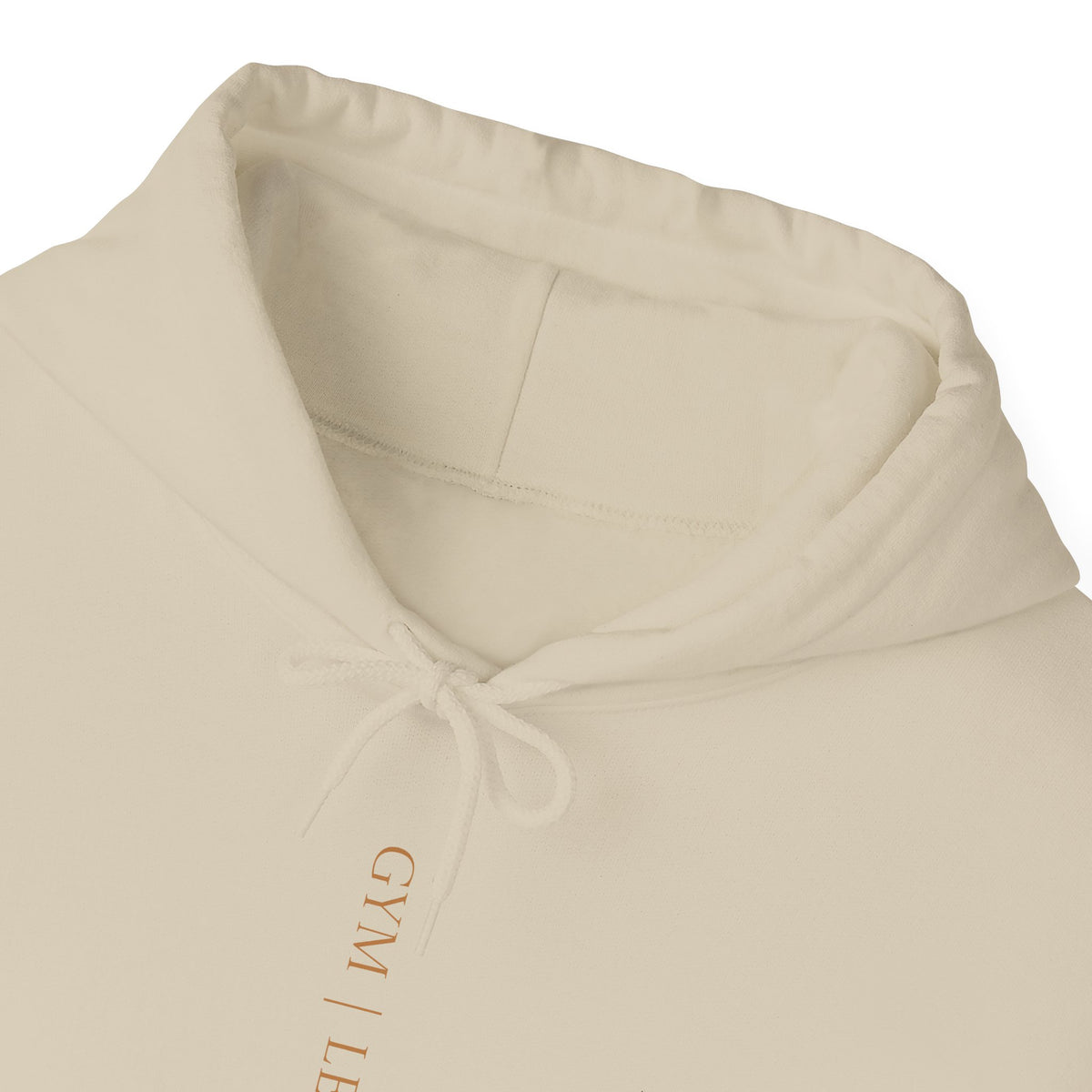 Minimal 'Breathe' Vertical Text Hoodie - Soft White Relaxed Sweatshirt