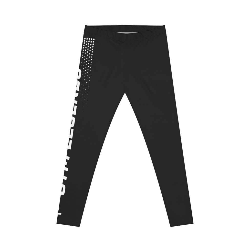 Gym Legends Women's Black Athletic Leggings — Side Logo Performance Leggings