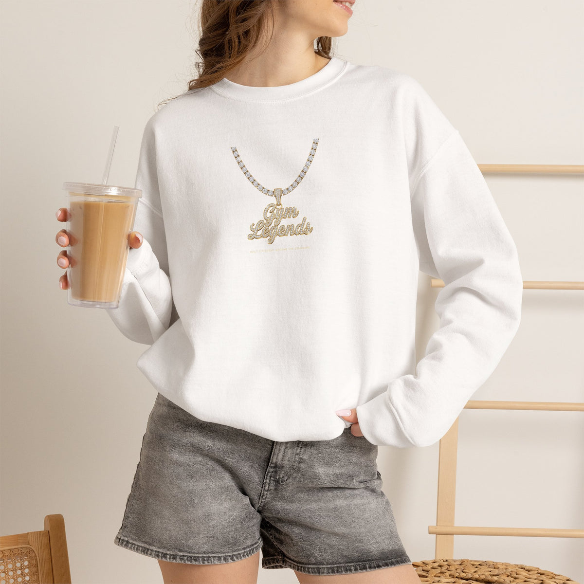 Gold Necklace 'Best Friends' Crewneck Sweatshirt