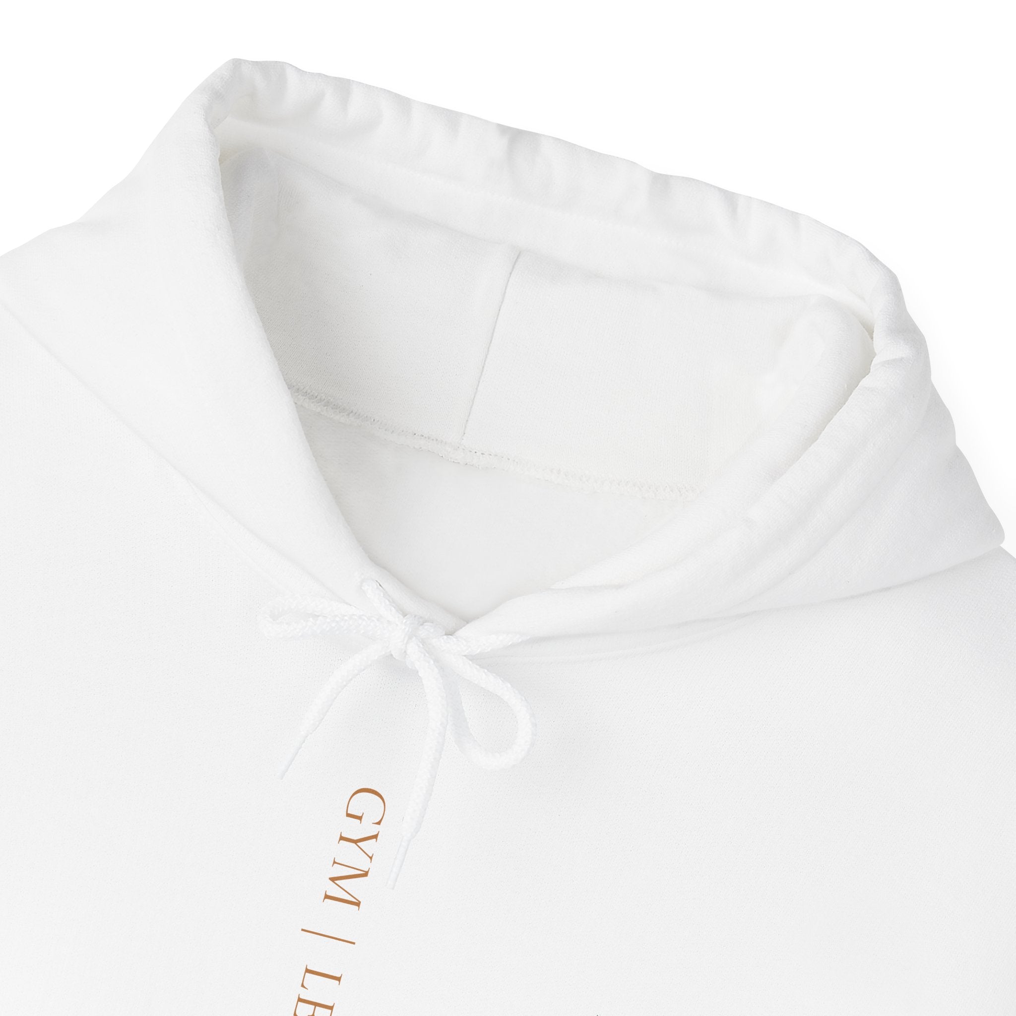 Minimal 'Breathe' Vertical Text Hoodie - Soft White Relaxed Sweatshirt