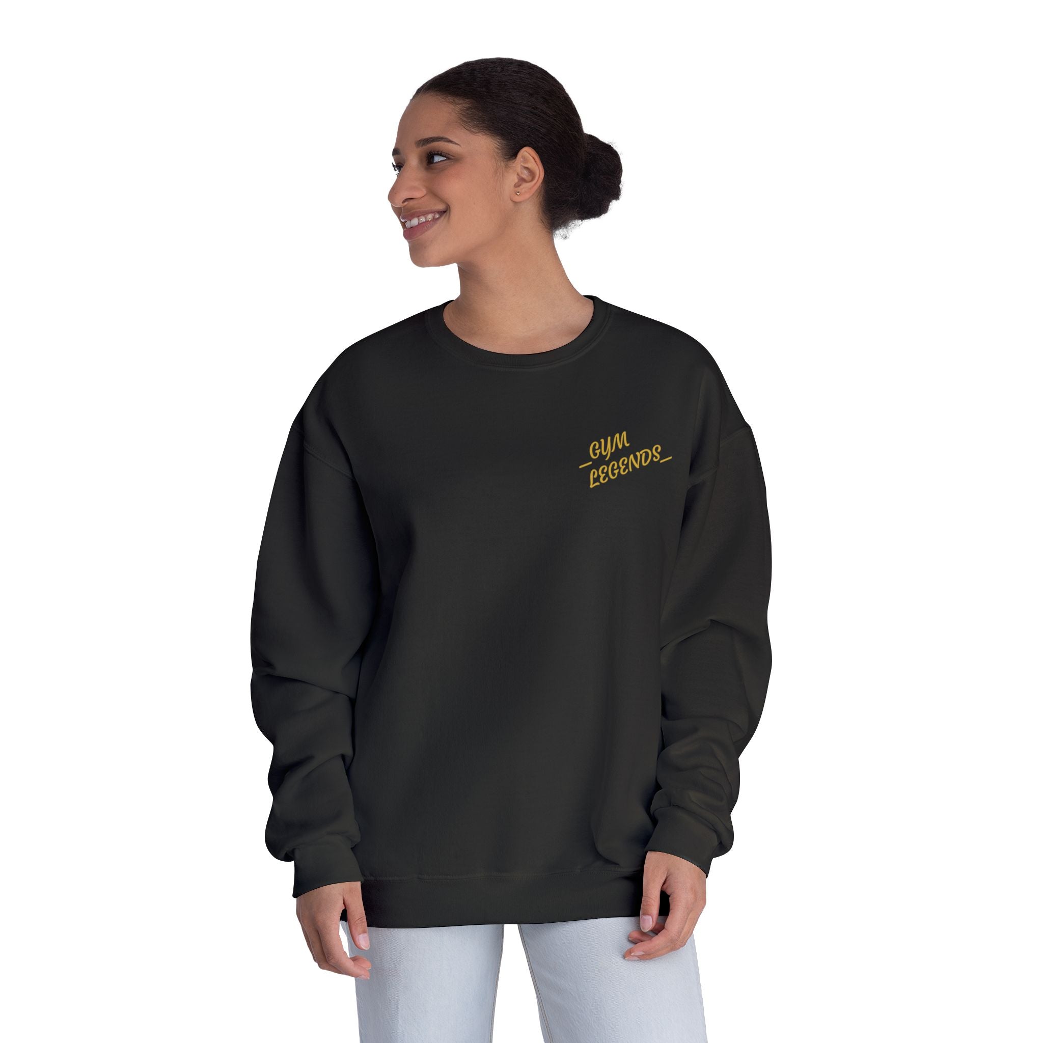 Gym Legends Crewneck Sweatshirt — "Gym, Legends" Motivational Fitness Pullover