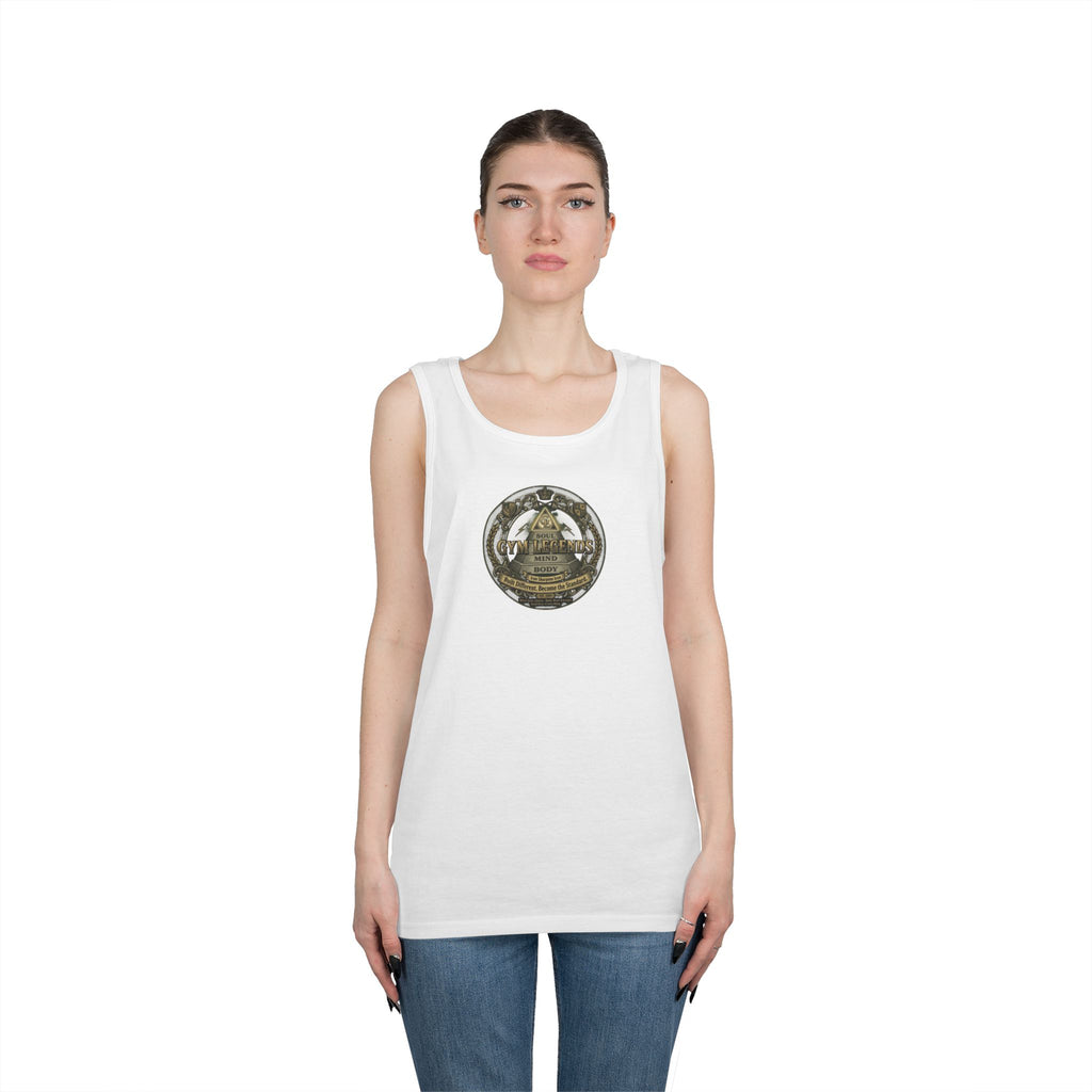 Vertical Script Tank Top — Minimalist 'Gym Legend' Fitness Tank