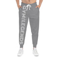 Athletic Joggers — Grey 'GYM LIFE' Vertical Logo Fitness Sweatpants