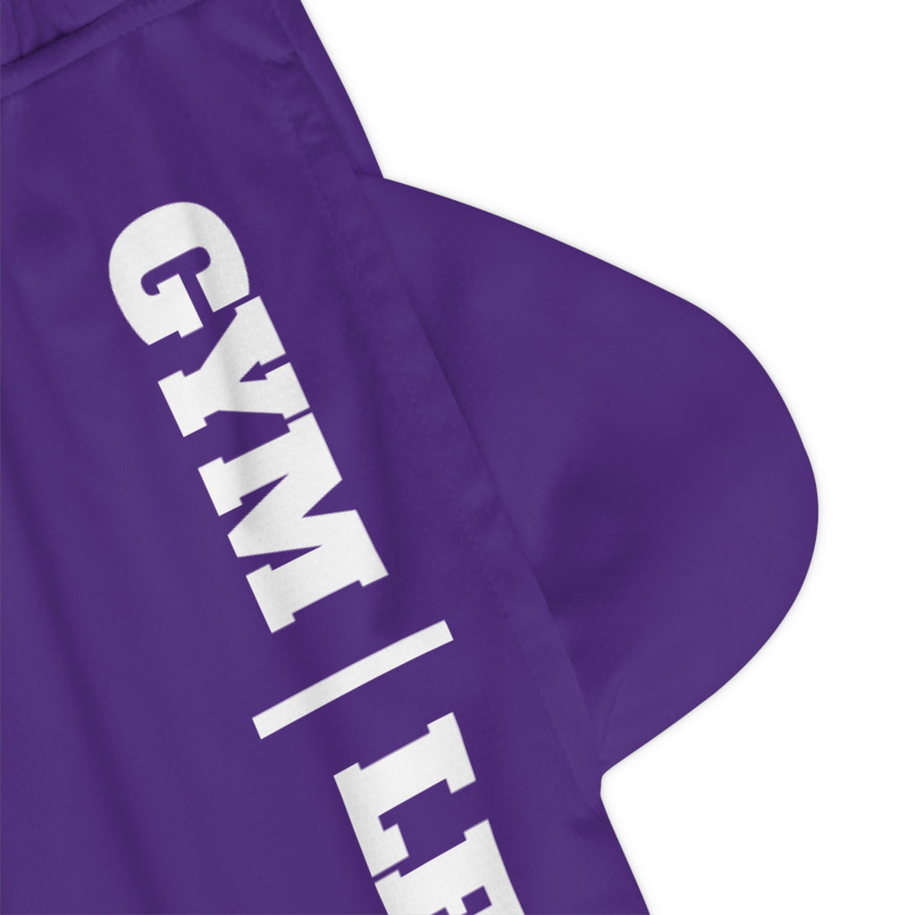 Gym Legends Basketball Shorts — Purple Ribbed Athletic Shorts