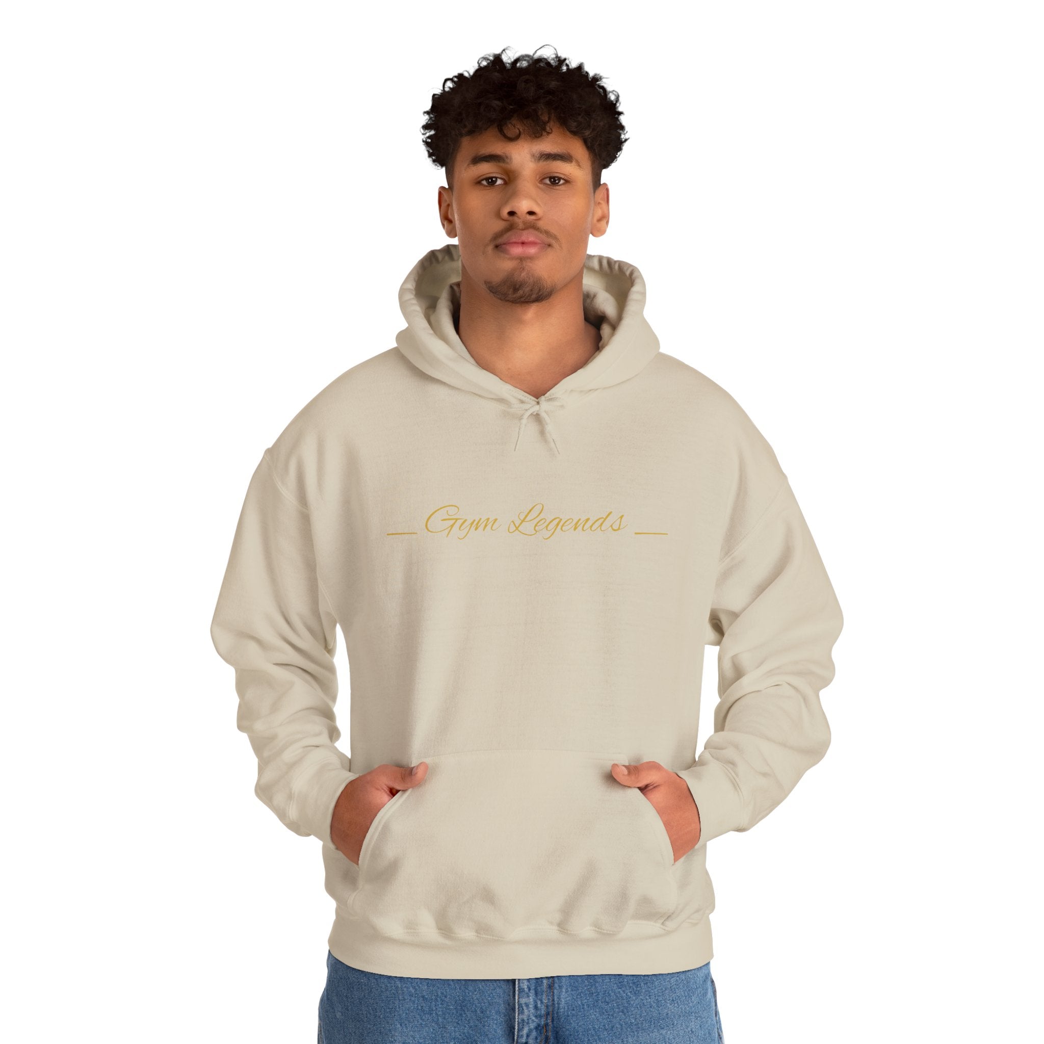 Gym Legend Hoodie — Minimal Gold Script Fitness Pullover