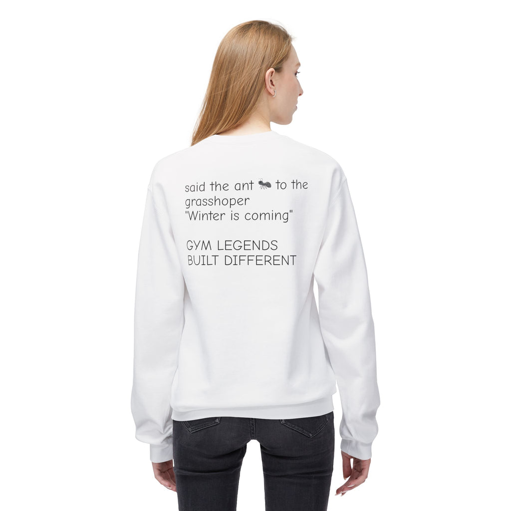 Gym Legends Crewneck Sweatshirt — "Gym Legends Built Different" Athletic Motivational Pullover