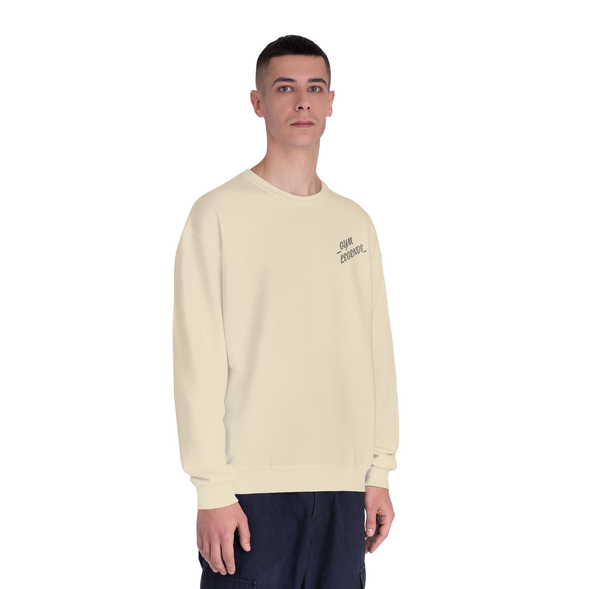 Gym Legends Crewneck Sweatshirt — "Gym, Legends" Motivational Fitness Pullover