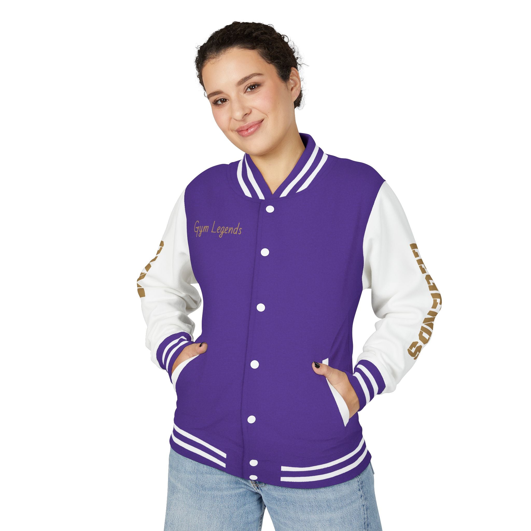 Gym Legends Letterman Jacket — 'Gym Legends' Red & White Varsity Jacket